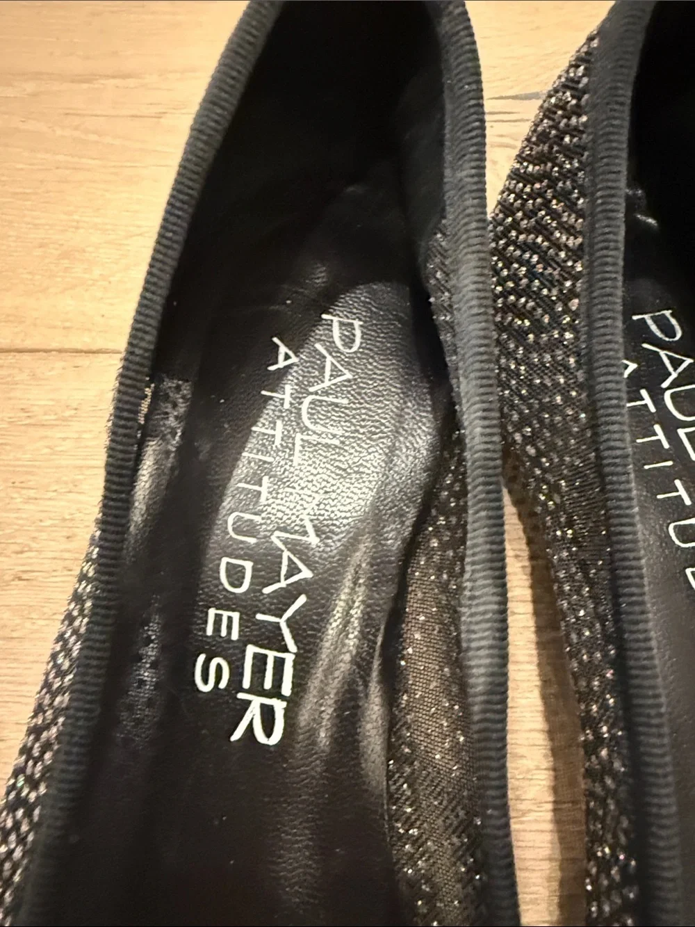 Paul Mayer attitudes sheer crystal ballet flats
